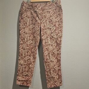 Jessica London Women's Size 18W  Pull-up Pants Paisley Design Stretch